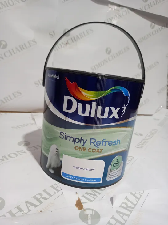 DULUX ONE COAT WHITE COTTON MATT EMULSION PAINT, 2.5L