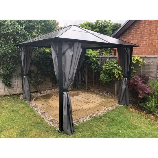 BOXED BARDO 3M×2M STEEL PATIO GAZEBO (2 BOXES)