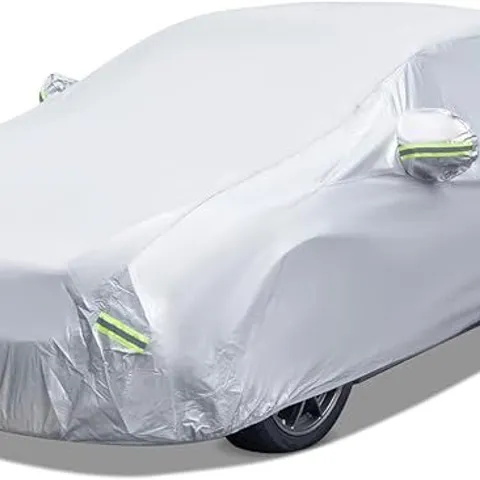 BOXED COSTWAY 516CM CAR COVER TARPAULIN WEATHERPROOF WITH ZIPPER AND BAG FOR RAIN SNOW SUN UV PROTECTION CAR COVER FOR SEDAN/SUV