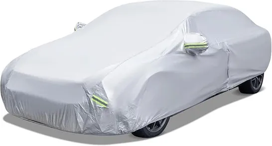 BOXED COSTWAY 516CM CAR COVER TARPAULIN WEATHERPROOF WITH ZIPPER AND BAG FOR RAIN SNOW SUN UV PROTECTION CAR COVER FOR SEDAN/SUV