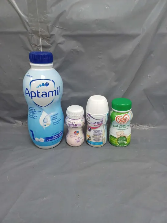 APPROXIMATELY 25 INFANT MILK AND FOOD SUPPLEMENT DRINKS TO INCLUDE PAEDIASURE, APTAMIL, INFATRINI AND COW & GATE                                                                                