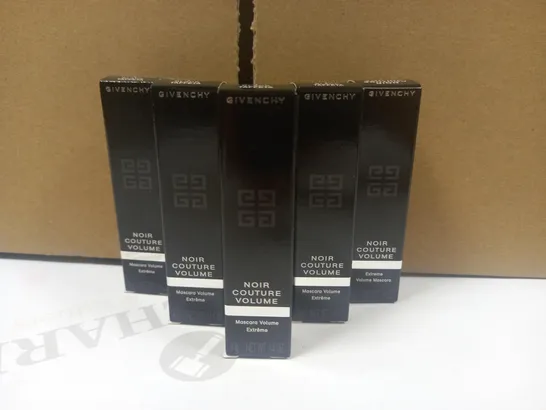 LOT OF 5 X 4G GIVENCHY NOIR COUTURE VOLUME MASCARA - BLACK TAFFETA