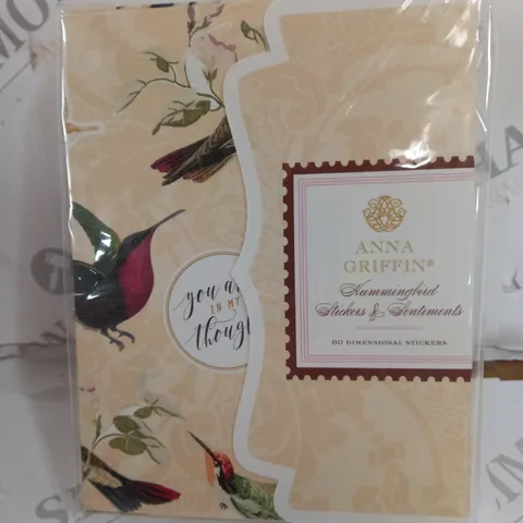 BOXED ANNA GRIFFIN HUMMINGBIRD STICKERS AND SENTIMENTS 