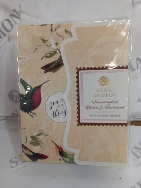 BOXED ANNA GRIFFIN HUMMINGBIRD STICKERS AND SENTIMENTS 