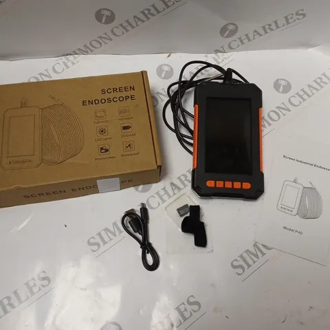 BOXED INDUSTRIAL ENDOSCOPE WITH LCD SCREEN, 32GB MICROSD CARD, USB CABLE AND INSTRUCTIONS