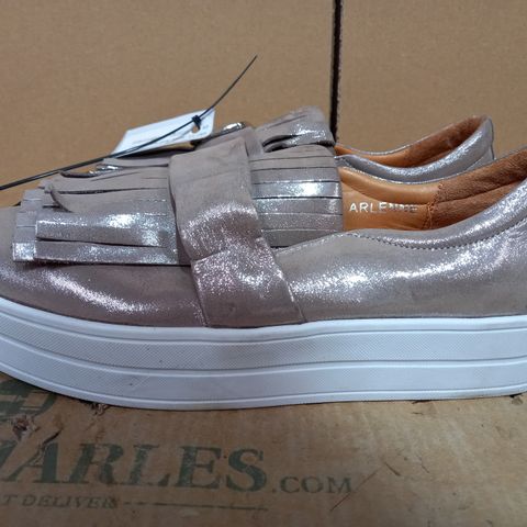 MODA IN PELLE METALLIC LEATHER ROSE GOLD TRAINERS SIZE 40