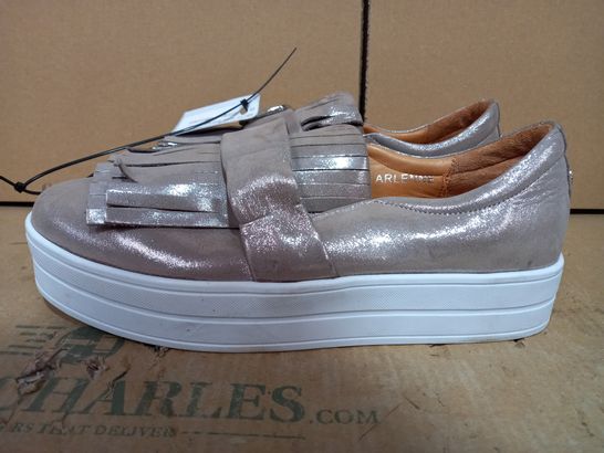 MODA IN PELLE METALLIC LEATHER ROSE GOLD TRAINERS SIZE 40