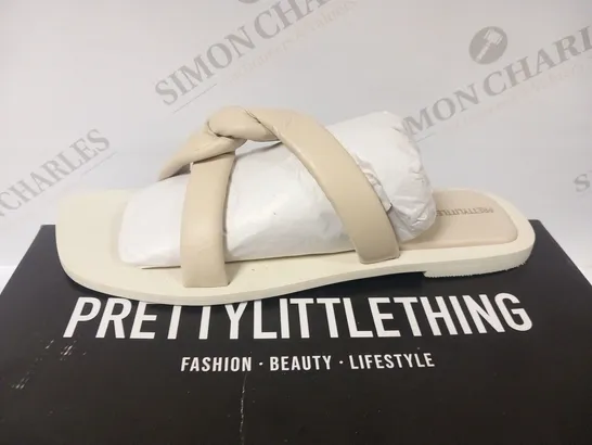 BOXED PRETTY LITTLE THING BEIGE SANDAL SIZE 6