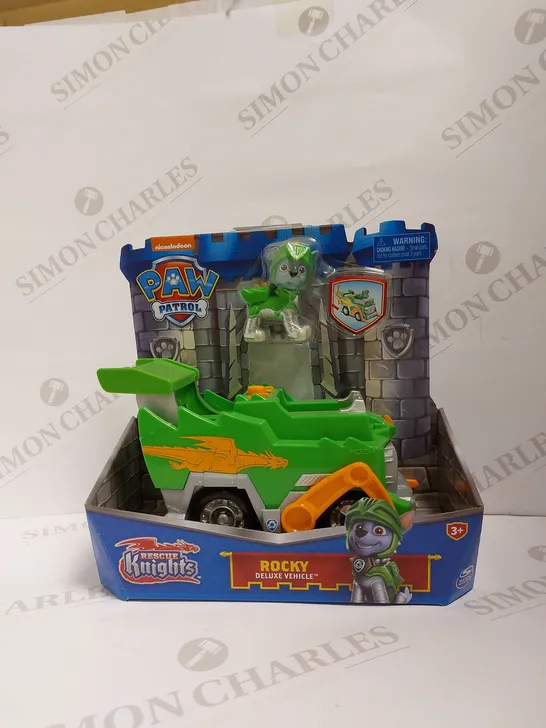 BRAND NEW PAW PATROL RESCUE KNIGHTS ROCKY DELUXE VEHICLE