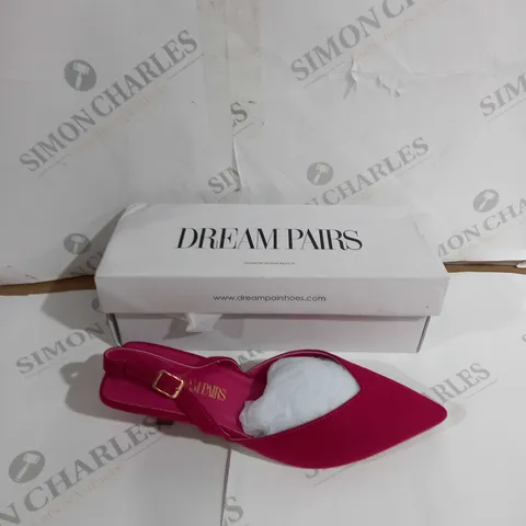 BOXED PAIR OF DREAM PAIRS HOT PINK HEEL SIZE UK 5 