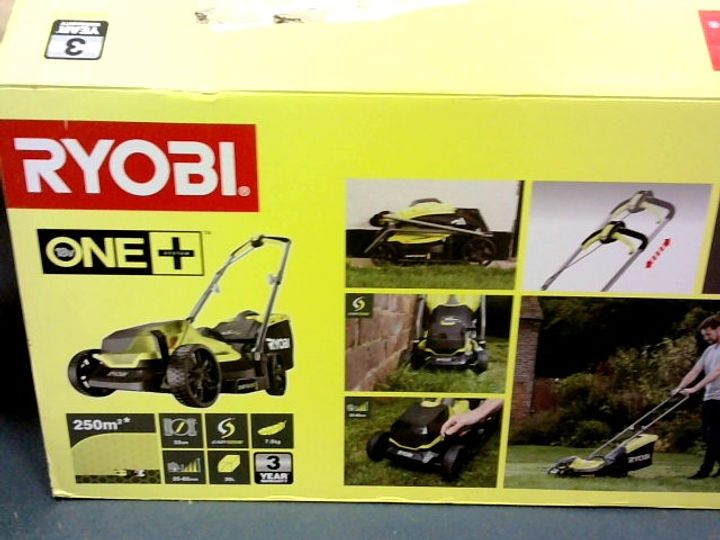 Lot 58 RYOBI OLM1833B 18V ONE+ CORDLESS 33CM LAWNMOWER RRP £204.99 RRP