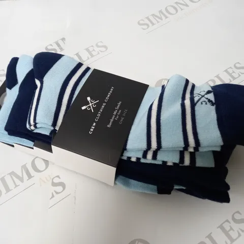 CREW CLOTHING COMPANY BAMBOO MIX SOCKS FOR HIM IN BLUNVY - ONE SIZE - 3 PAIRS