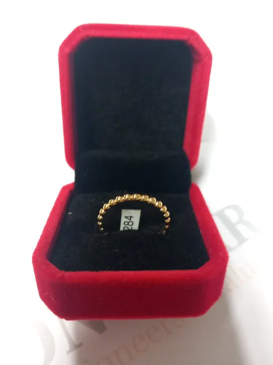 BERING GOLD PLATED BEAD RING SIZE 8