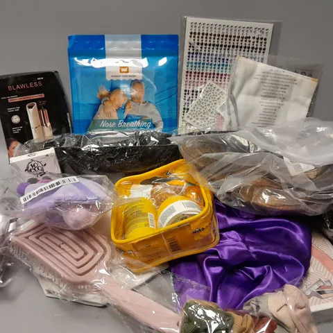 APPROXIMATELY 12 ASSORTED HEALTH & BEAUTY ITEMS TO INCLUDE FFS COMPLETE COLLECTION, WIGS, MYOTAPE NOSE BREATHING FOR ADULTS, ETC