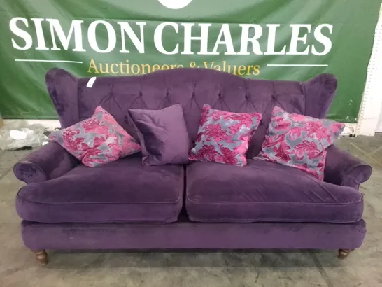 QUALITY DESIGNER 2 SEATER SOFA - PURPLE FABRIC 