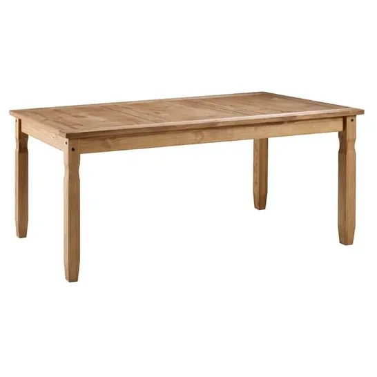 BOXED BRIDEWELL PINE SOLID WOOD DINING TABLE (2 BOXES)