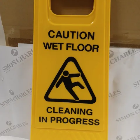 CAUTION WET FLOOR HAZARD SIGN