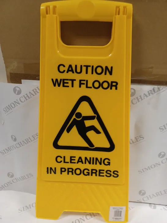 CAUTION WET FLOOR HAZARD SIGN