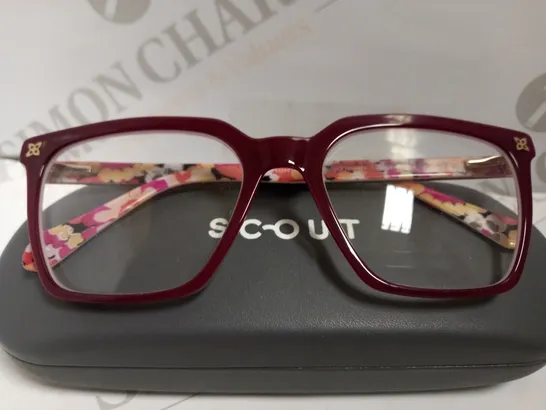 SCOUT GISELLE BURGUNDY /FLOWERS PRESCRIPTION GLASSES