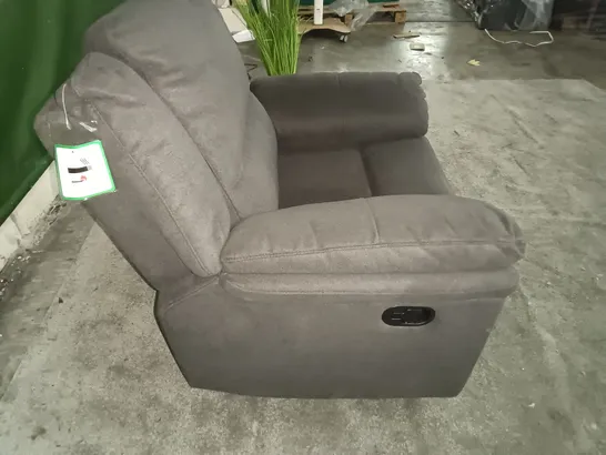 DARK GREY FABRIC MANUAL RECLINING SINGLE SEATER SOFA