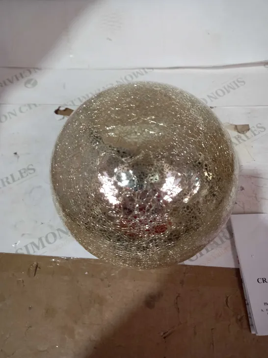 MR CHRISTMAS 8" GLASS CRACKLE SPHERE WITH ROTATING LIGHT