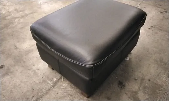 QUALITY BRITISH DESIGNED & MANUFACTURED G PLAN JACKSON FOOTSTOOL CAPRI BLACK LEATHER