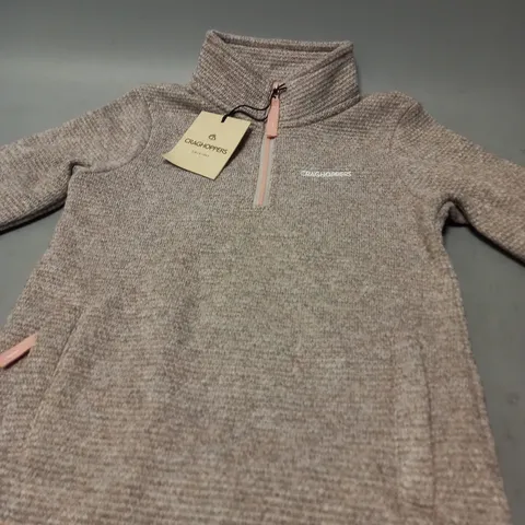 CRAGHOPPERS SHILOH HALF ZIP IN PINKCLAY - 5-6 YEARS