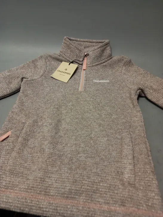 CRAGHOPPERS SHILOH HALF ZIP IN PINKCLAY - 5-6 YEARS