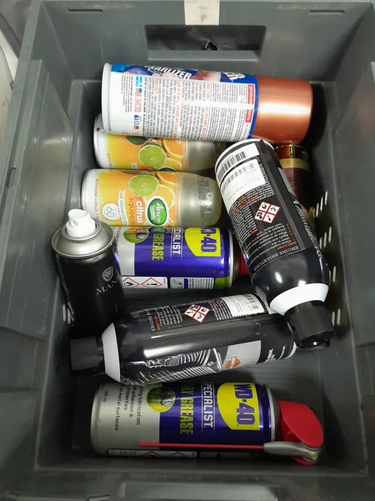 APPROXIMATELY 5 ASSORTED AEROSOLS TO INCLUDE WD-40 , ENGINE BRIGHTENER , PEARLIZER , ETC 