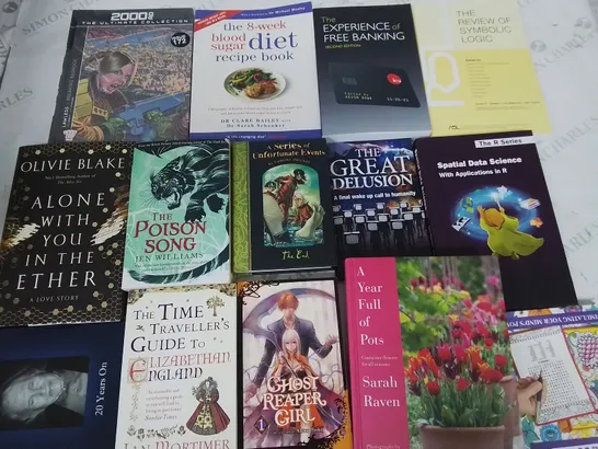 LARGE QUANTITY OF ASSORTED BOOKS TO INCLUDE NOVELS, COOKBOOKS, REFRENCE TEXTS AND KIDS BOOKS