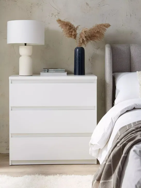 BOXED LISSON 3 DRAWER CHEST - WHITE - COLLECTION ONLY RRP £89