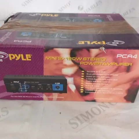 BOXED PYLE USA PCA4 2 X 120W STEREO POWER AMPLIFIER