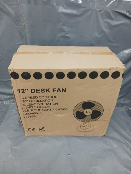 BOXED 12" DESK FAN