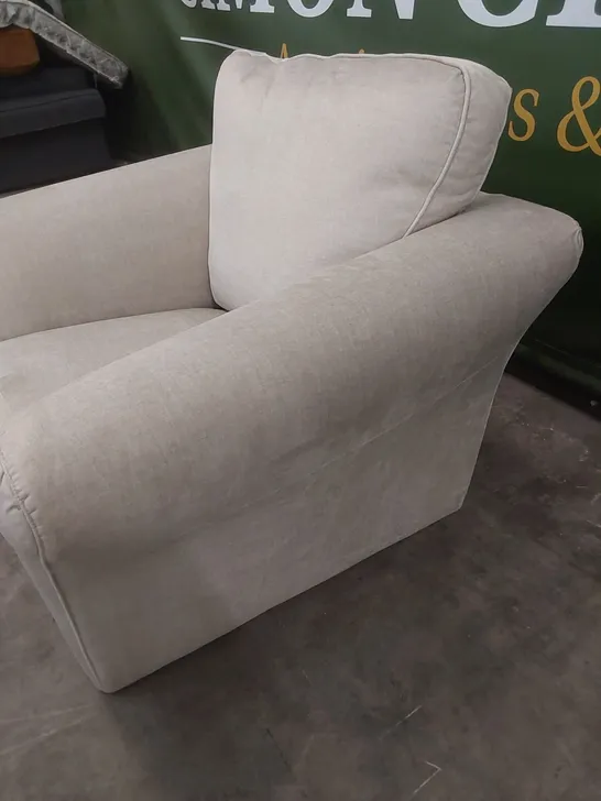 DESIGNER SOFT FABRIC UPHOLSTERED ARMCHAIR 