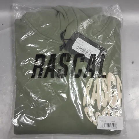 RASCAL CLOTHING CHILDRENS STRIKE HOODIE IN OLIVE - 11-12YRS 