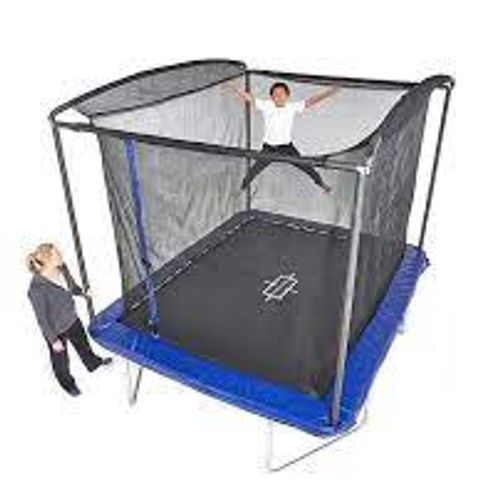 SPORTSPOWER 6X8FT RECTANGLE TRAMPOLINE WITH EASI STORE ENCLOSURE