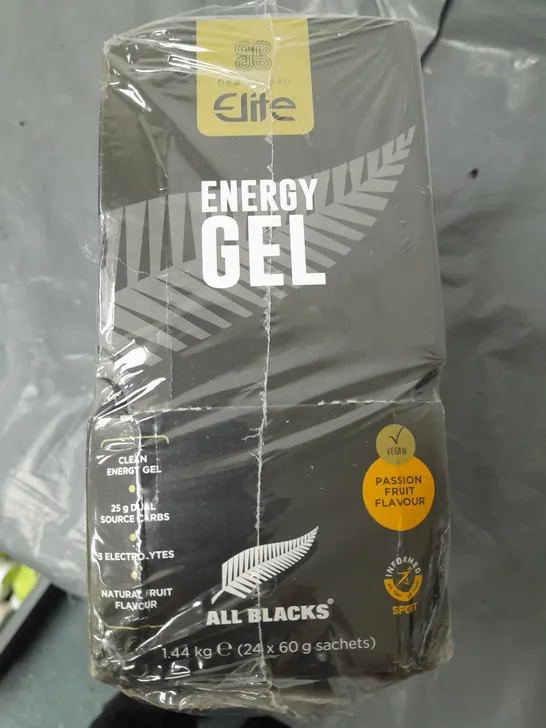 HEALTHSPAN ELITE ALL BLACKS ENERGY GEL MULTIPACK - 24X60G PASSION FRUIT