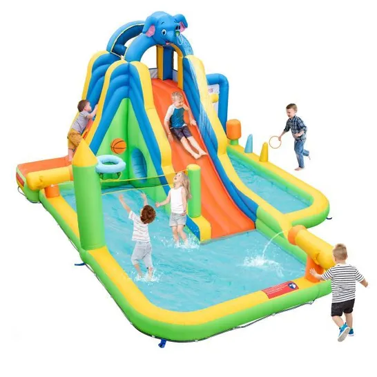 BOXED COSTWAY INFLATABLE WATER SLIDE GIANT SPLASH POOL FOR KIDS BACKYARD FUN