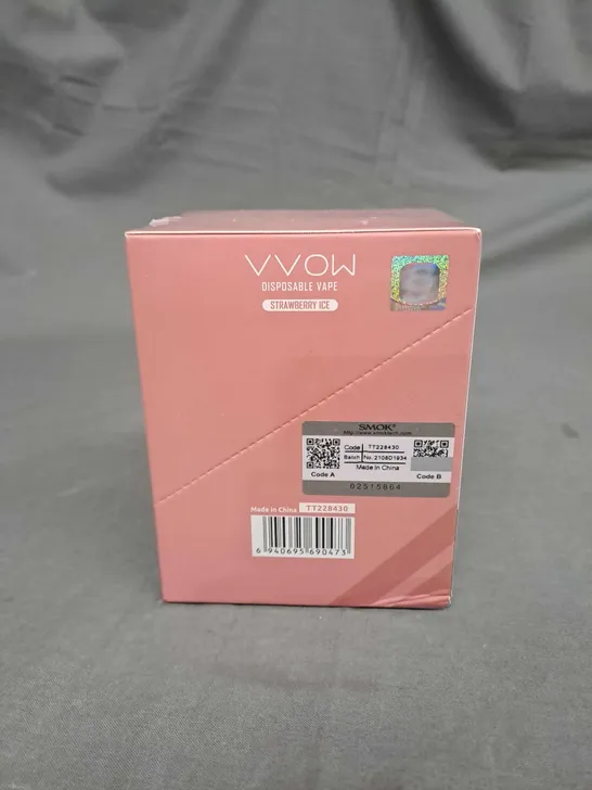 SEALED SMOK VVOW DISPOSABLE VAPES 600 PUFF STRAWBERRY ICE - 10 PACK