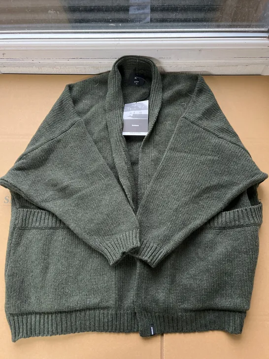 FINISTERRE EYRE CARDIGAN IN DARK OLIVE SIZE 12 