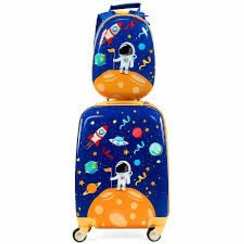 BOXED COSTWAY 2 PCS KIDS LUGGAGE SET 12" BACKPACK & 16" CARRY-ON SUITCASE W/ WHEELS