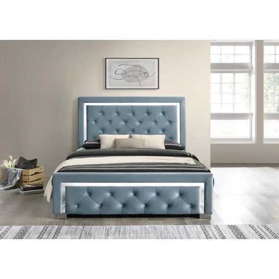 BOXED OZORA SUPER KING PLATFORM BED - LIGHT BLUE (1 BOX)