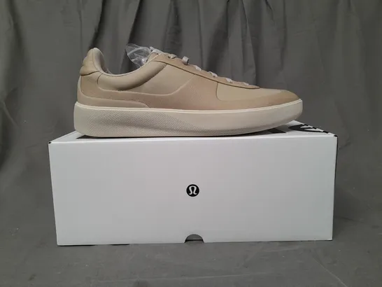 BOXED PAIR OF LULULEMON CITYVERSE SNEAKERS IN SANDSTONE UK SIZE 11.5