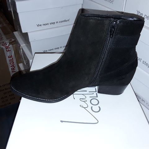 BOXED LOT OF 3 STEFF IDEAL SIZE 6 ANKLE BOOTS IN ASSORTED COLOURS OF BLACK, NAVY AND BROWN