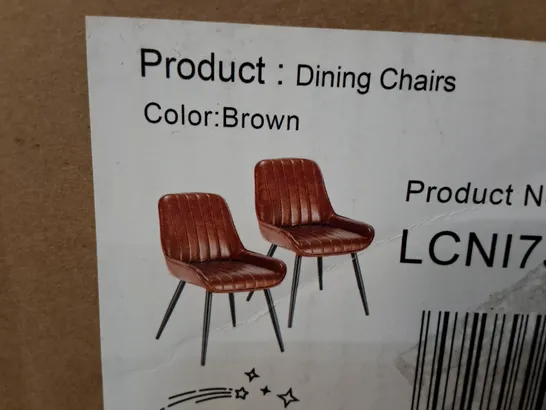 PAIR OF BROWN DINING CHAIRS