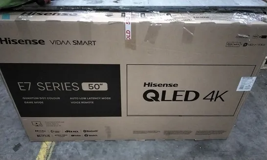 BOXED HISENSE E7 SERIES QLED 4K 50" TV