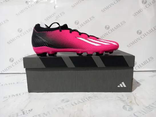 BOXED PAIR OF ADIDAS X SPEEDPORTAL.3 MG FOOTBALL BOOTS IN PINK/BLACK UK SIZE 11