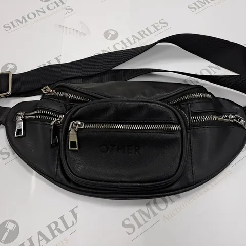 OTHER BLACK LEATHER LOOK CROSS BODY BAG