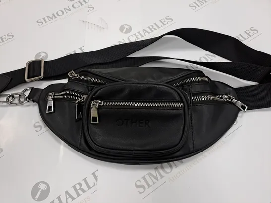 OTHER BLACK LEATHER LOOK CROSS BODY BAG