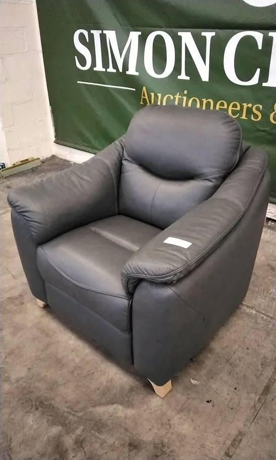 QUALITY BRITISH DESIGNED & MANUFACTURED G PLAN JACKSON POWER RECLINER ARMCHAIR CAMBRIDGE PETROL BLUE LEATHER